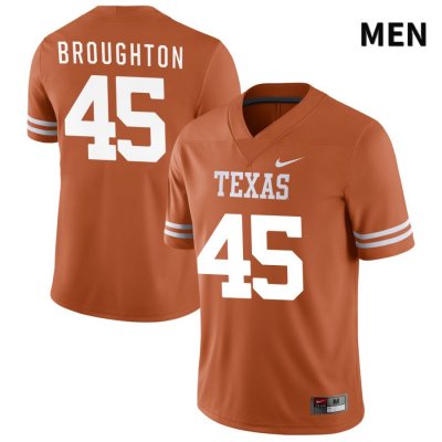 Texas Longhorns Men's #45 Vernon Broughton Authentic Orange NIL 2022 College Football Jersey OAE03P7I